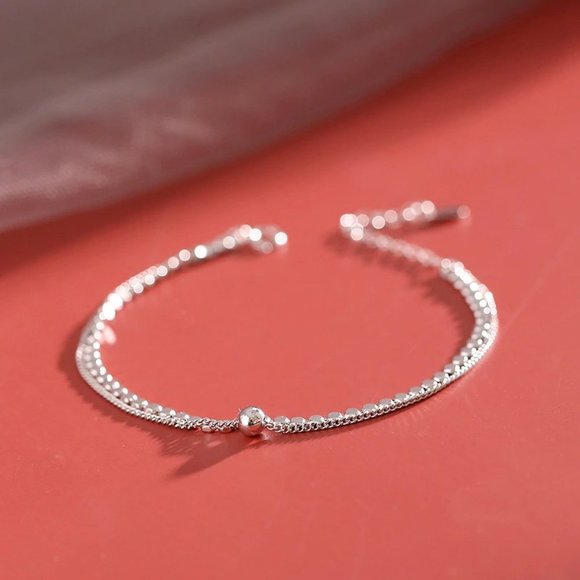 NEW Rose Gold/Sterling Silver Coin Bead Bracelet - Picture 7 of 11